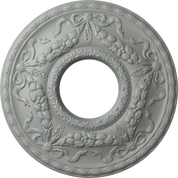 Ekena Millwork Hurley Ceiling Medallion (Fits Canopies up to 7 1/4"), 22 1/8"OD x 7 1/4"ID x 1 3/4"P, Primed White CM26HU - main